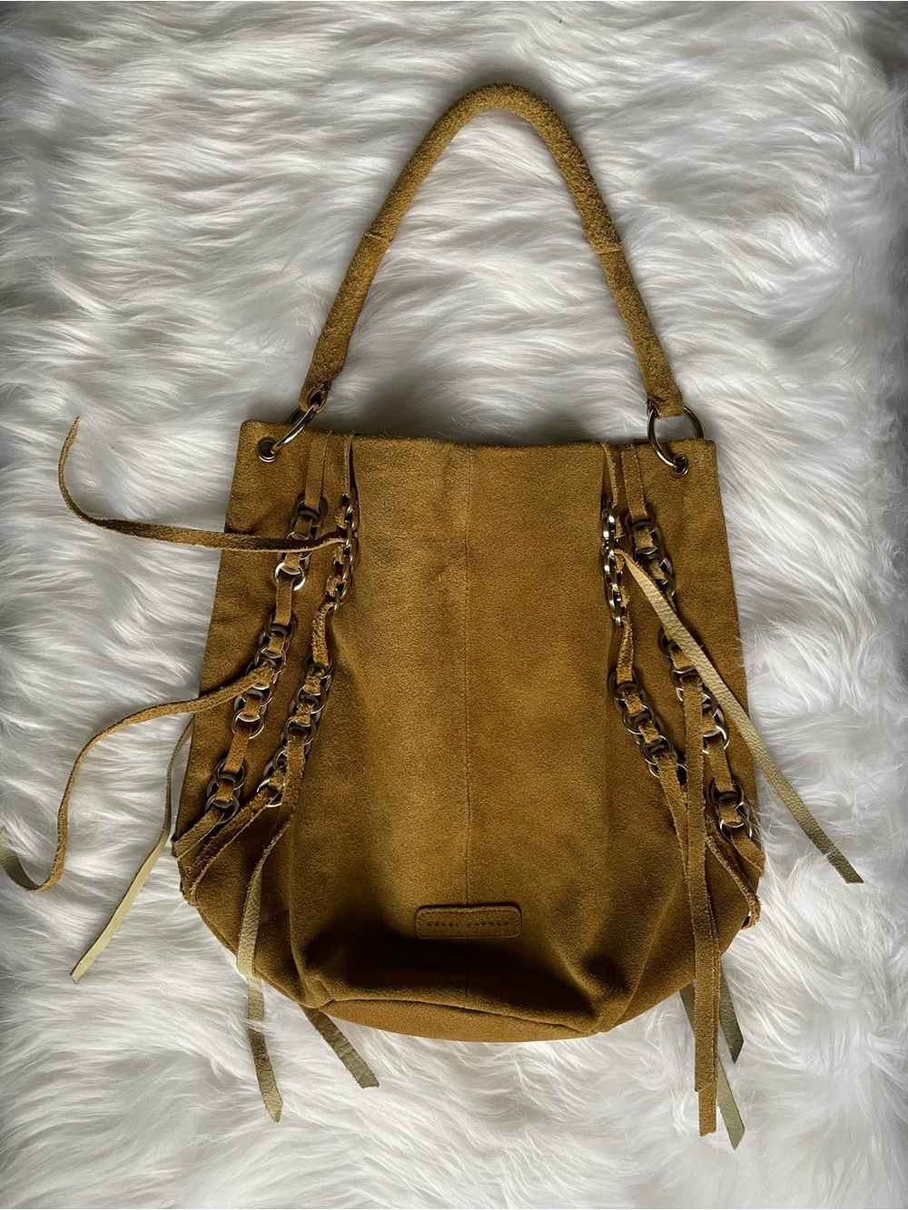 Suede hobo with fringe